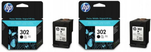 2x Tusz HP 302 F6U66AE CZARNY ORYGINALNY DeskJet