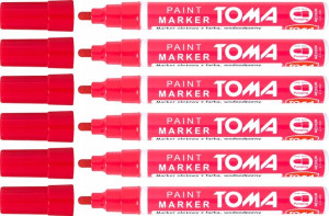 Marker Olejowy Toma To-440 Mazak Czerwony 6 Sztuk
