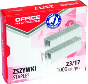 Zszywki Office Products 23/17 1000szt srebrny
