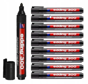 Marker Edding 300 Permanentny Czarny Okrągły X 10