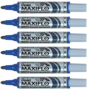 Marker Suchościeralny Pentel Maxiflo Niebieski X 6