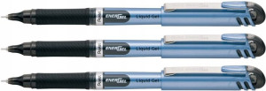 Cienkopis kulkowy żelowy Pentel BLN15 CZARNY x 3