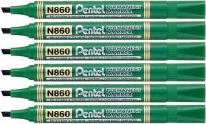 Marker Permanentny Pentel N860 Ścięty Zielony X 6