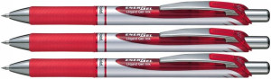 Pióro kulkowe czerwony Pentel Energel 0,7mm x 3szt