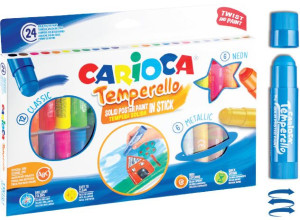 Farby w sztyfcie 24 kolory CARIOCA