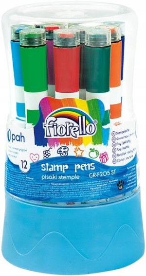 Flamastry FIORELLO stemple pieczątki 12 kolorów