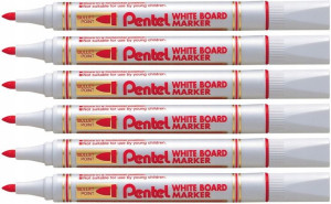 Marker suchościeralny CZERWONY Pentel MW85 x 6 szt