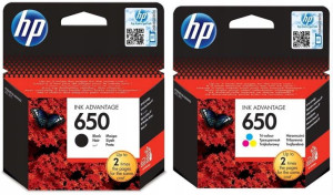 Komplet Tuszy do drukarki HP 650 CZARNY + KOLOROWY