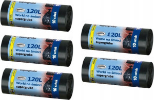 50szt Worki na śmieci supergrube Grosik 120l