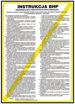 Instrukcja BHP obowiązująca wszystkich pracowników