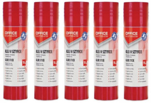 5x Klej W Sztyfcie 15g Glue Biuro Szkolny