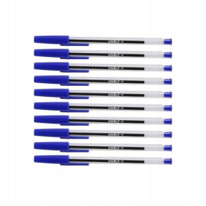 Zestaw 10x długopis Niceday Stick 1mm niebieski