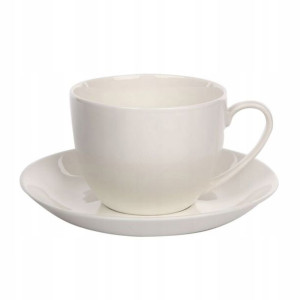 Filiżanka ze spodkiem 200ml porcelana kremowa