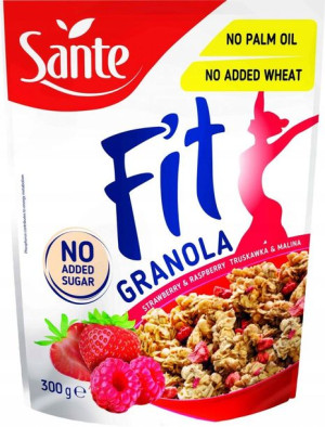 Granola Sante malina/truskawk bez cukru 300g