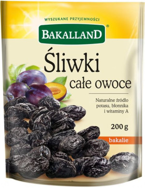 Śliwki suszone całe owoce Bakalland 200g