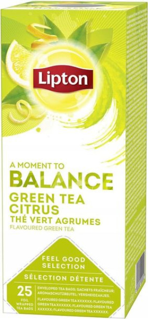 Herbata Lipton Classic Green Tea Citrus cytryn 25