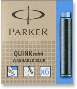 Naboje do pióra wiecznego Parker krótkie 6szt nieb