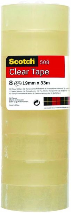 Taśma samoprzylepna 19mmx33m 8szt jasnożółty