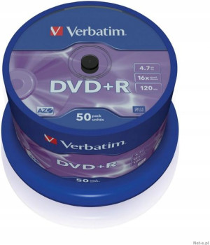 Płyta DVD+R do jednok zapisu 4.7 GB cake box 50szt
