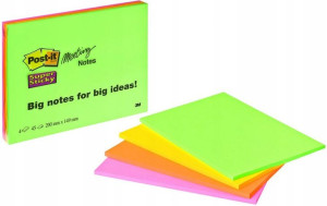 Notes samoprzylepny Post-it 200x149mm 4x45k neonow