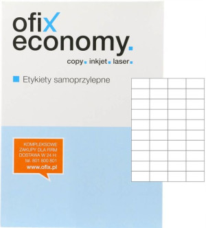 Etykiety uniwersalne Ofix 52.5x29.6mm 4000szt biał