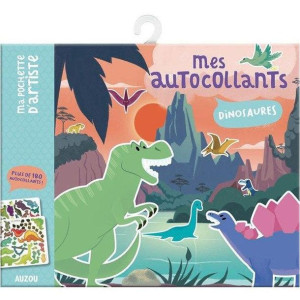 Auzou Naklejki z planszami do wyklejania Dinozaury 3+