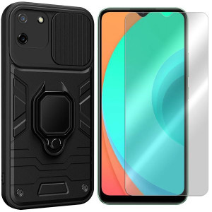 Etui Do Realme C11 Pokrowiec Ring Lens + Szkło 9h