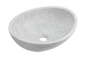 ADnaturalnie KELUD umywalka kamienna nablatowa 41x33cm biały marmur