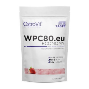 OstroVit Koncentrat białka serwatkowego WPC80.eu Truskawka - 700 g