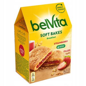 Ciastka belVita Zbożowe Nadzienie TRUSKAWKOWE 250g