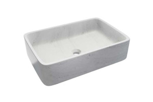 AD Naturalnie ETNA MINI umywalka kamienna nablatowa 43X30cm biały marmur