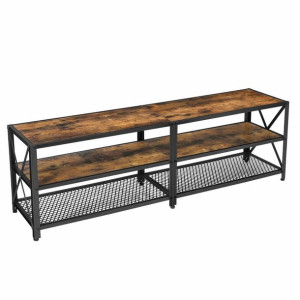 Szafka Do Salonu Przedpokoju Ozdobna 140x40x50 Cm Ciemny Brąz Czarny Mat