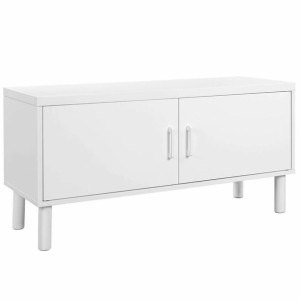 Szafka Na Buty Do Przedpokoju 2 Półki 110x35x50 Cm Biel Mat