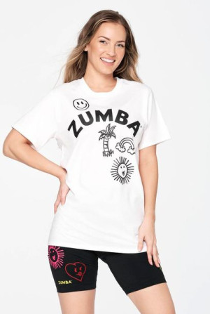 Koszulka z krótkim rękawem biała Zumba Happy XL/XXL