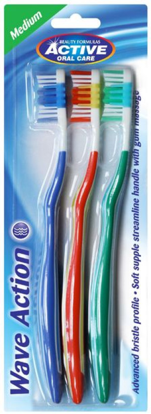 Beauty Formulas Active Oral Care Szczoteczka Wave Action średnia mix koloró