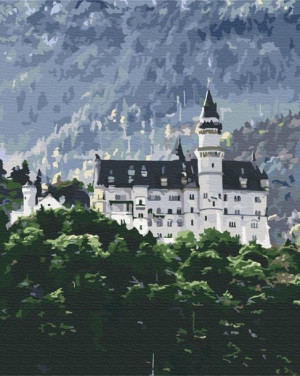 Obraz MALOWANIE PO NUMERACH Na Ramie 40x50 Widok na Neuschwanstein