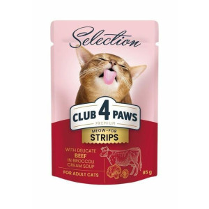 Club 4 Paws Mokra Karma Dla Dorosłych Kotów Wołowina W Kremowej Zupie Broku