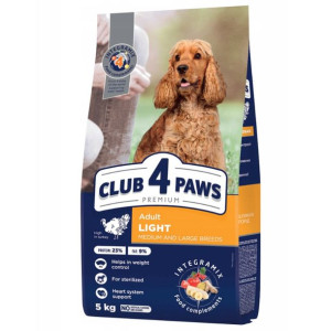 Club 4 Paws Light Indyk Karma Dla Dorosłych Psów Średnich i Dużych Ras 5 kg