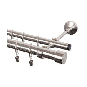 Karnisz Induster 200 cm podwójny efekt stali 25/19 mm