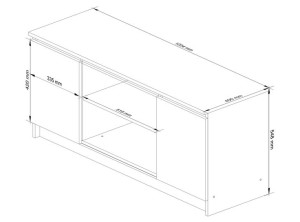 Szafka RTV 120 cm pod telewizor - dąb artisan-grafit szary