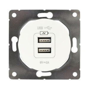 Gniazdo 2x USB SEU1028W biały DPM