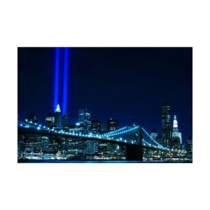 Fototapeta Brooklyn Bridge Nocą 104 x 70 cm