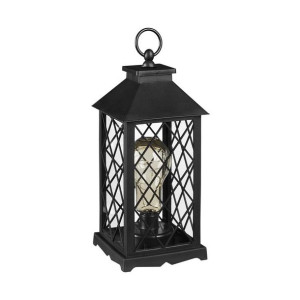 Latarenka z lampkami LED na baterie wys. 30 cm czarna