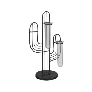 Wazon metalowy Cactus na sukulenty czarny