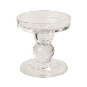 Świecznik na świecę stołową Glam wys. 8.8 cm transparentny