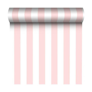 Tapeta w pasy Grand Stripes biało-różowa winylowa na flizelinie