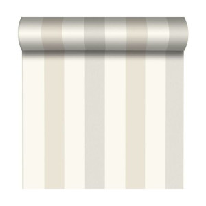 Tapeta w pasy Aurora Stripes beżowa winylowa na flizelinie