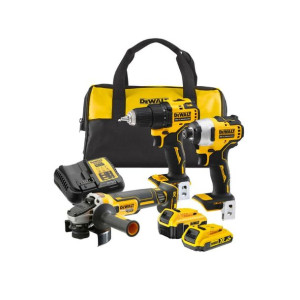 Zestaw 18V wkrętarka + zakrętarka udarowa + szlifierka kątowa DCK371MDR-QW