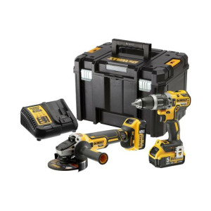 Zestaw wiertarko-wkrętarka i szlifierka kątowa 18V DCK2080P2T-QW DEWALT