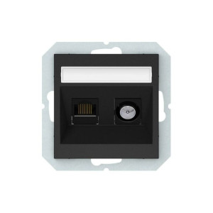 Gniazdo multimedialne Quadrum czarny DPM